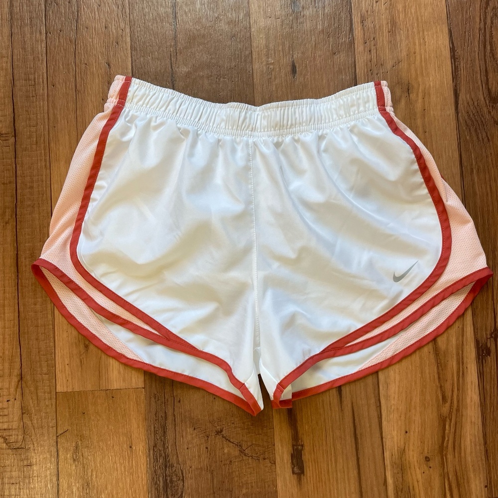 Women's Nike Dri Fit White Athletic Running Shorts Athletic Workout Gym